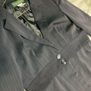 Harve Benard Navy Pinstripe Blazer